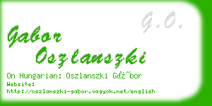 gabor oszlanszki business card